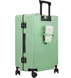 DRMEE Reisekoffer Multifunktionales Handgepäck-Sicherheits-Diebstahlschutz-Hartschalengepäck Mit Großem Fassungsvermögen Suitcase Rollkoffer (Color : Grün, Size : 24 in)