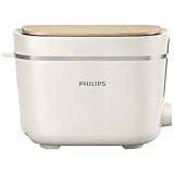 Philips Toaster Eco Conscious Edition - 2 Toastschlitze, 8 Stufen, Brötchenaufsatz, Auftaufunktion, hergestellt aus Altspeiseöl, seidenweiß-matt (HD2640/10)