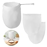 Thailändischer Teefilter,ultrafeines Netz-Siebbeutel mit Griff, Thai-Stil,Musselin, Baumwolle,Siebbeutel,wiederverwendbar,Nussmilch,Teesieb zum Abseihen von Nussmilch,Kaffee,Milch,Säften
