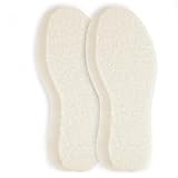 Alaoo 2 Paar Lammwolle Einlegesohlen, natürliche Wärmesohlen mit Latexdämpfung,Schuheinlagen Winter für Damen und Herren,Dicke 9 mm,40