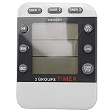 Sudemota Digitaler Timer 100 Stunden Triple Count Down/Up Clock Timer Küchentimer mit LCD-Display, magnetische Halterung für starken Alarm