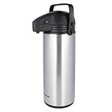 EUROHOME Airpot Pumpkanne Edelstahl mit Einer Füllmenge von 1,9 Liter - Isolierkanne mit hochwertiger Pumpfunktion - Thermoskanne 35 cm in der Höhe - Pump-Isolierkanne perfekt für Kaffee oder Tee