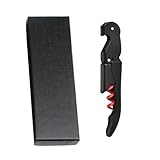 Sommelier Kellnermesser mit Geschenkbox，3-in-1 Flaschenöffner，Upgraded Heavy Duty Edelstahl Korkenzieher Wein,Weinöffner für Kellner und Barkeeper（Rot+Schwarz）