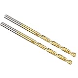 PATIKIL 3,2 mm Bohrer, Jobber gerade Schaft M2 High-Speed-Stahl 135° Titan-Nitrid (TiN) beschichtet für Edelstahl Hartmetall - 2er Pack