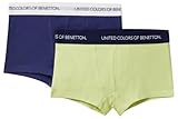 United Colors of Benetton 2er Set Boxershorts 3op80 x 230 cm Unterwäsche Kinder und Jugendliche (2er Pack), gelb, 104 cm