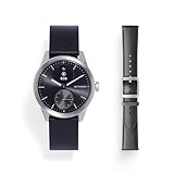 Withings Scanwatch 2 Bundle 42mm Black + Leather Curve Black Silver Buckle Wrist Band