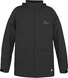 normani Kinder Softshelljacke Regenjacke mit Fleecefutter für Jungen und Mädchen - Wasserdichte, Winddichte Jacke mit 3M™ Scotchlite™ Reflektoren Farbe Schwarz Größe L/146-152