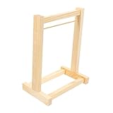 ibasenice 1Pc Puppe Kleiderbügel Puppe Kleid Kleiderbügel Puppe Kleidung Kleiderbügel Rack Puppe Möbel Zubehör Mini Möbel Holz Spielzeug Mini Schrank Spielzeug Zubehör Holz Kleiderstange