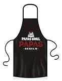 YORA Grillschürze für Männer Vatertagsgeschenk - Kochschürze lustig [inkl. Urkunde] - lustige Geschenke zum Vatertag - Geschenkideen Opa & Papa - Leute (Papas Grill)