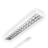 ELG Leuchten LED Rasteranbauleuchte 150cm 24 Watt 4000lm 6500K (Tageslicht) Daylight Büroleuchte Deckenleuchte Bürobeleuchtung Rasterleuchte Deckenlampe Bürolampe optional Pendelleuchte