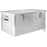 Trucky Aluminium Box mit Deckel Silber Alu Kiste Alukiste Auswahl Transportbox Metallbox Aufbewahrungsbox Boxen Abschliessbar Metallkiste, Größe:135 L
