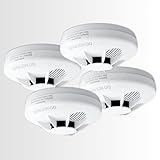 LPL s-Smoke, Rauchmelder mit versiegelter 10-Jahres-Batterie, LED-Anzeige, Stummschalttaste und ProfiLine-Design, Made in EU (4-Stück)