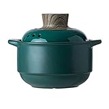 Suppentopf Kasserolle mit doppeltem Griff und Abdeckung Hochtemperaturresistent TOPENWARE TOP Non Stick Emaille Coating 3.2L Runde Kochtopf (Color : Groen)