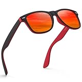 Glapeame Polarisiert-Sonnenbrille-Herren-Damen-Sonnenbrillen-Sunglasses-Men-Woman-Schwarz-UV400-Unisex-Retro-Vintage-Klassische-Polarisierte-Brille-Sportbrille,2140 nwai red