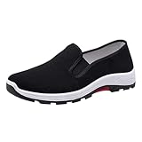 Generisch Leichte Wanderschuhe Herren Sommer, Laufschuhe Slip On Herren Freizeitschuhe Atmungsaktive Stoffschuhe Einfarbig Segeltuchschuhe Rutschfester Sohle Turnschuhe Bequeme Walkingschuhe