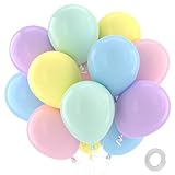 QIFU Luftballons Pastell - 100 Stück Luftballons Pastellfarben, Helium Ballons Pastell Bunte mit Macaron Ballons Rosa Blau Grün für Geburtstag Verlobung Babyparty Hochzeit Party Dekoration, 12 Zoll