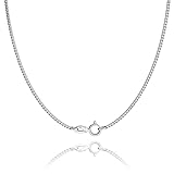 Hochwertige Halskette Damen Silber 925 40cm - 120cm - Silberkette Damen 925 ohne Anhänger - Kette Silber 1mm breit mit Verschluss - Halskette Silber