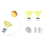 Louttary Badminton-Trainingsset mit Teleskopstange und Rückprall-Trainingswerkzeug – ABS für Anfänger im Innenbereich