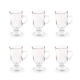 Excelsa Iris Irish Coffee Mug Set mit 6 Tassen, Glas, Fassungsvermögen 120 ml.