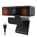 Nuroum V11 Webcam 2K, PC Kamera mit Mikrofon Full HD 1080P/60fps, 1440P/30fps, Rauschunterdrückung/90°Weitwinkel/Abdeckung/360° Drehung/Lichtkorrektur, Business, USB Plug&Play Laptop Zoom/Skype