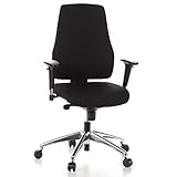 hjh OFFICE 608000 Profi Bürostuhl PRO-TEC 200 Stoff Schwarz Drehstuhl ergonomisch, Arm- & Rückenlehne höhenverstellbar