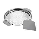 Westmark Spätzleblech/Topfaufsatz + Schaber - mühelose und schnelle Herstellung von Spätzle - Spätzlesieb für Töpfe (24-28 cm) - 100% rostfreier Edelstahl - spülmaschinengeeignet (Silber)