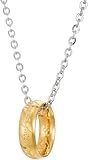 Tomsey Herr der Ringe Anhänger Halskette Kette LOTR Cosplay 'The One Ring to Rule Them All'Hobbit Elf Elven Goldring Gandalf Keltisches Amulett