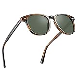 CARFIA Vintage Polarisierte Sonnenbrille für Herren UV-Schutz Fahrerbrillen mit Quadratischen Acetatrahmen