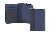 NAVA Design - Kreditkartenhalter mit 4 Taschen, Geldbörse und RFID, Farbe Blau - Größe 12 x 8 cm