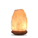 USB -Steinsalz -USB -Lampe - 100% authentisches natürliches Himalaya aus Salt Range Pakistan -Salzkristall - Handgeschnitzt - Holzbasis - USB -Stromkabel - ca. 500 g - Zen'light
