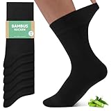 FALARY Herren Bambussocken gegen Schweißfüße und Geruch - Elegante Bambus Socken für Anzug und Business - Nahtlose Bambus-Viskose Socken Schwarz - 43-46 - 6 Paar