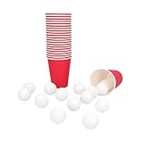 Boland 30866 - Bier Pong Set, 22 Becher und 15 Bälle, Partyspiel, Geburtstag, Spiel für Partyspaß