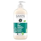 SANTE Naturkosmetik Kräftigendes Shampoo für sprödes Haar, Pflegeshampoo für mehr Glanz und Geschmeidigkeit in Vorteilsgröße, Mit Arginin und Bio-Koffein, Family Strength Shampoo, 1 x 500 ml