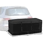 Heckbox für Anhängerkupplung Heckträger für Auto Fahrrad, Gepäckbox Dachtasche Transporttasche Transportbox, Klappbar Wasserdicht 600D Aufbewahrungsbox,135 x 51x 51cm (351 Liter)