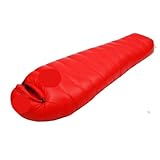 ZIHDKE Schlafsack Winter Herbst Ultraleichter Ultraleichter Daunenschlafsack Outdoor-Reisen Camping Weiße Entendaunenschlafsack für Drinnen Und Draußen Camping(Red,800g)