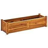 BOWEKAM Home & Garden-Garden Hochbeet Akazienholz 100x30x25 cm-Möbelwahl