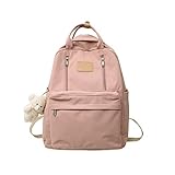 CCAFRET Damen Rucksack Multifunctional Women's Backpack Wearable Waterproof Laptop School Bag Outdoor Leisure Urban Large Capacity Lightweight (Color : Pink, Size : with Pendant)