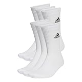 adidas Unisex Cushioned Sportswear Crew Socks 6 Pairs, White...