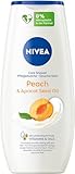 NIVEA Peach & Apricot Seed Oil Pflegedusche (250 ml), sanftes Duschgel mit zartem Pfirsich-Duft, reichhaltige Cremedusche mit Vitamin C & E für ein weiches Hautgefühl