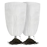 Velway Pflanzenschutz Winter 120x180cm 80g/m² - 2 Stück Winterschutz für Pflanzen mit Reißverschluss & Zugband, Atmungsaktiv, Reißfest, Wiederverwendbar, Frostschutzhaube für Pflanzen