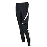 Airtracks Herren Thermo Laufhose Lang Pro - Winter Funktions Running Tight - Warm - Atmungsaktiv - Reflektoren - schwarz - XL - Herren