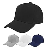 Aomig Basecap Unisex, Freizeit Baseball Cap Herren und Damen, Einstellbare Kappe mit Schirm, Sonnenschutz Baseballkappe für Outdoor Running Tennis Golf Reisen (Schwarz)