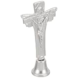 EXCEART Stehende Kreuzstatuen Aus Legierung Taufkreuz Desktop-Kreuzskulptur Katholisches Christliches Kreuz Ornament Religiöses Sammlerstück Geschenke Für Heimbüro-Dekorationen