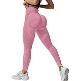 3D-Kompressionsleggings, Anti-Cellulite, Schlankheits-Leggings, Damen, hohe Taille, nahtlos, Push-Up, blickdicht, Gesäßlifting, Sporthose für Yoga und Fitness, Rosa, Small