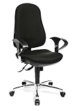 Topstar Support SY, ergonomischer Bürostuhl, Schreibtischstuhl, inkl. höhenverstellbare Armlehnen, Bezugsstoff, schwarz