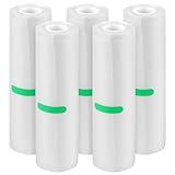 KEILEOHO 5 rollen Transparent Vakuumierbeutel, 20cm x 7,5m Vakuumrollen Vakuumierfolie, Profi Vakuumbeutel für Vakuumiergerät, Kochfest und Sous Vide Gefrierbeutel