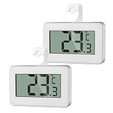 AiQInu 2 Mini Thermometer Kühlschrank Digital, Kühlschrank Thermometer Innen, Gefrierschrank Thermometer, Thermometer mit Frost Alarm