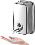 Accmuzzy Seifenspender Wand Edelstahl,Seifenspender Wandbefestigung,Flüssigseife Duschgel Spender Badezimmer,Handseifenspender für Zuhause,Badezimmer,Hotel(500ml)