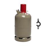 Bluecraft 5 kg Gas-Flasche Propangas Neu, ungefüllt, leer, für Gasgrill, Gaskocher inkl. CAGO Gasregler-Löser mit Magnet