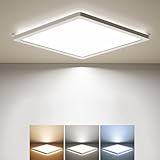 BLNAN LED Deckenleuchte, 18W Deckenlampe Flach Warm Neutral Kalt Weiß 3000K/4000K/5000K, Panel mit Hinterleuchtung, 1800lm für Flur, Schlafzimmer, Küche, Bad, Balkon, Keller - Ultradünn Modern 22cm